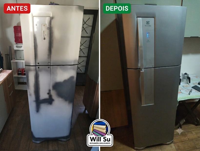 Geladeira Electrolux antes e depois
